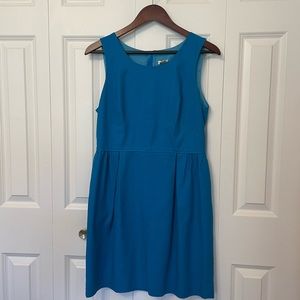 Fun peacock colored j crew dress w cute gold detailed zipper